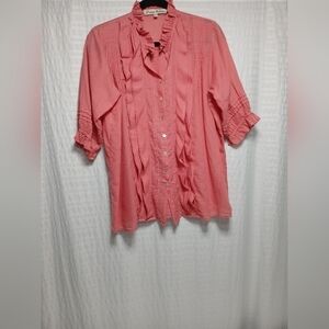 JPand Mattie Madaline Ruffle And Lace Shirt. Size S